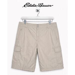 Eddie Bauer Beige Cargo Shorts Mercer Fit Cotton Hiking Casual